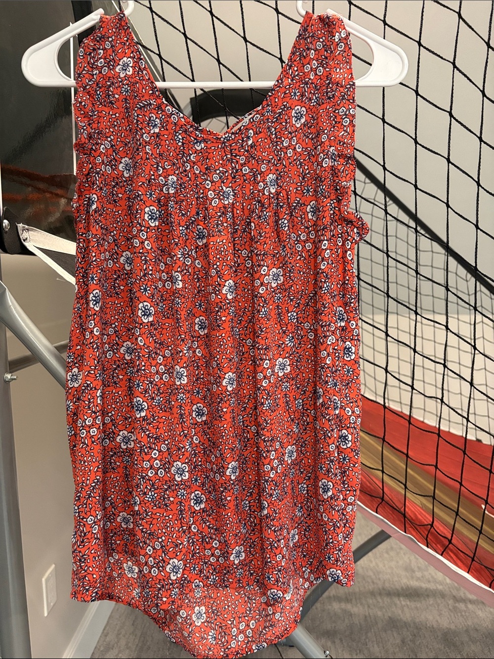 Womens Red/orange  Floral Sleeveless top